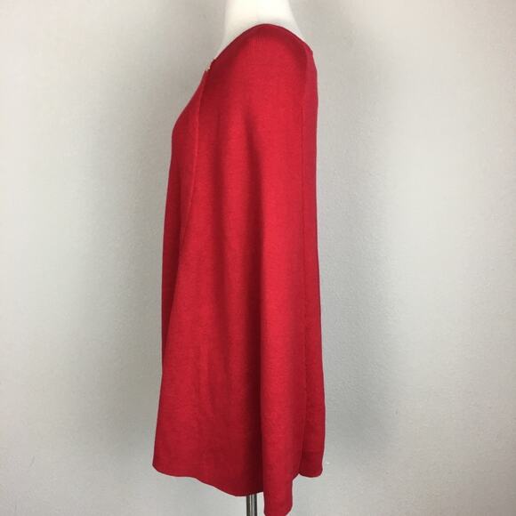 Chico's Red Sweater Cape NWT Poncho S/M - Picture 4 of 8